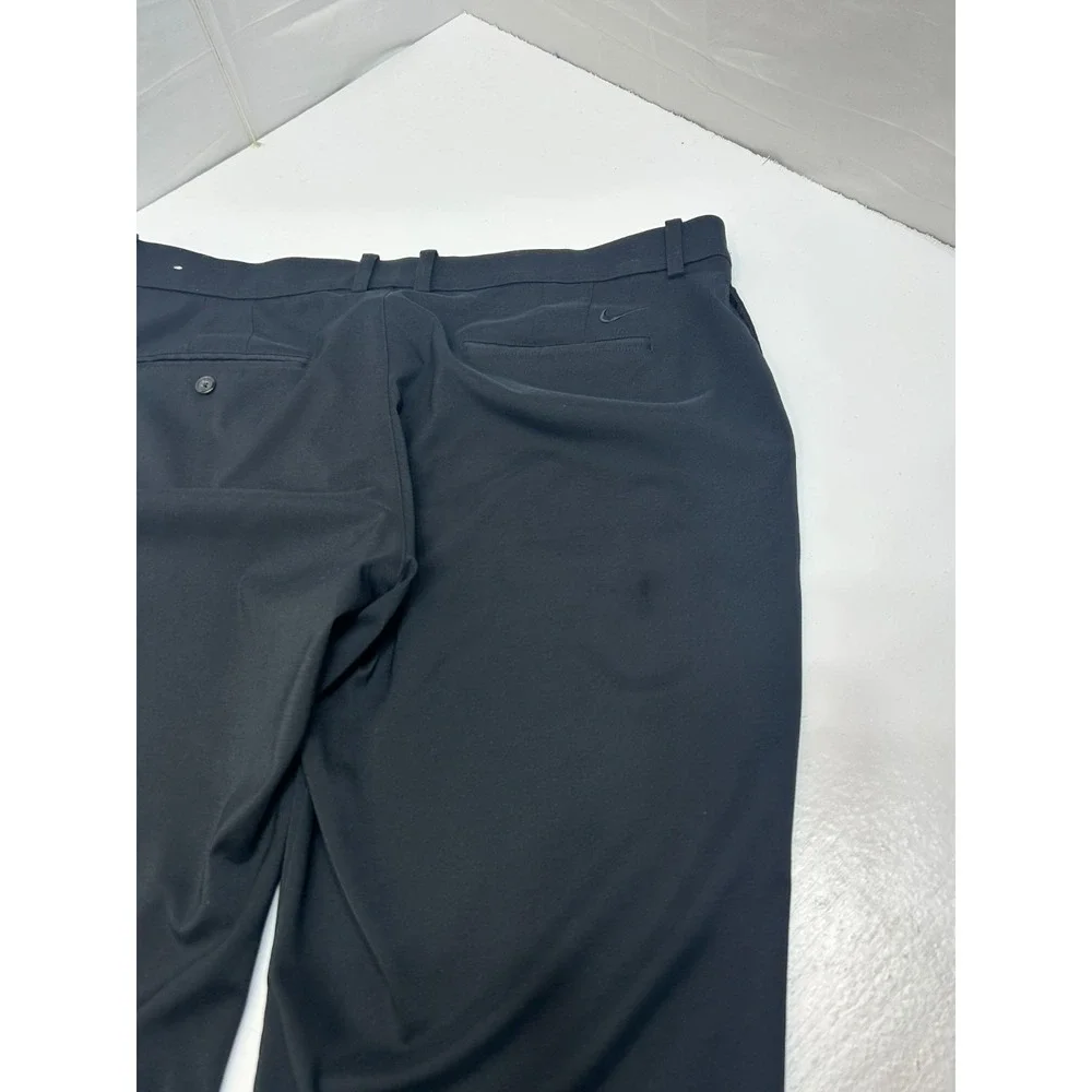 Nike Golf Pants Mens‎ 42x30 M Black Flat Drifit Performance Chino Swoosh 13692